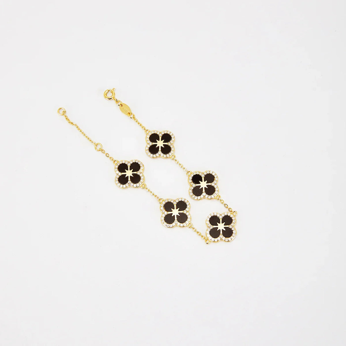 Iced Black Ventura Clover Bracelet