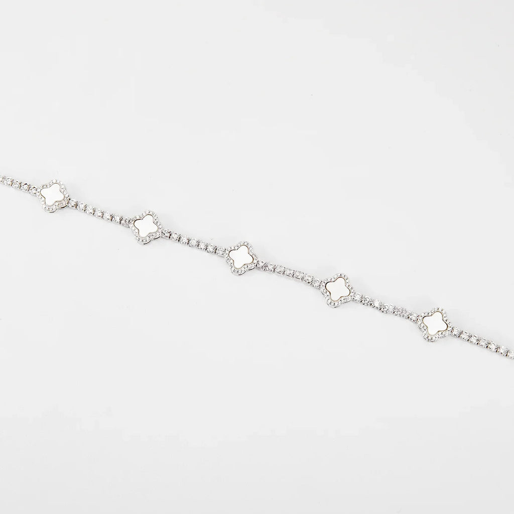 Iced Clover Tennis Bracelet