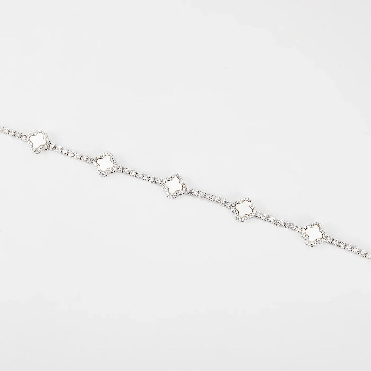 Iced Clover Tennis Bracelet