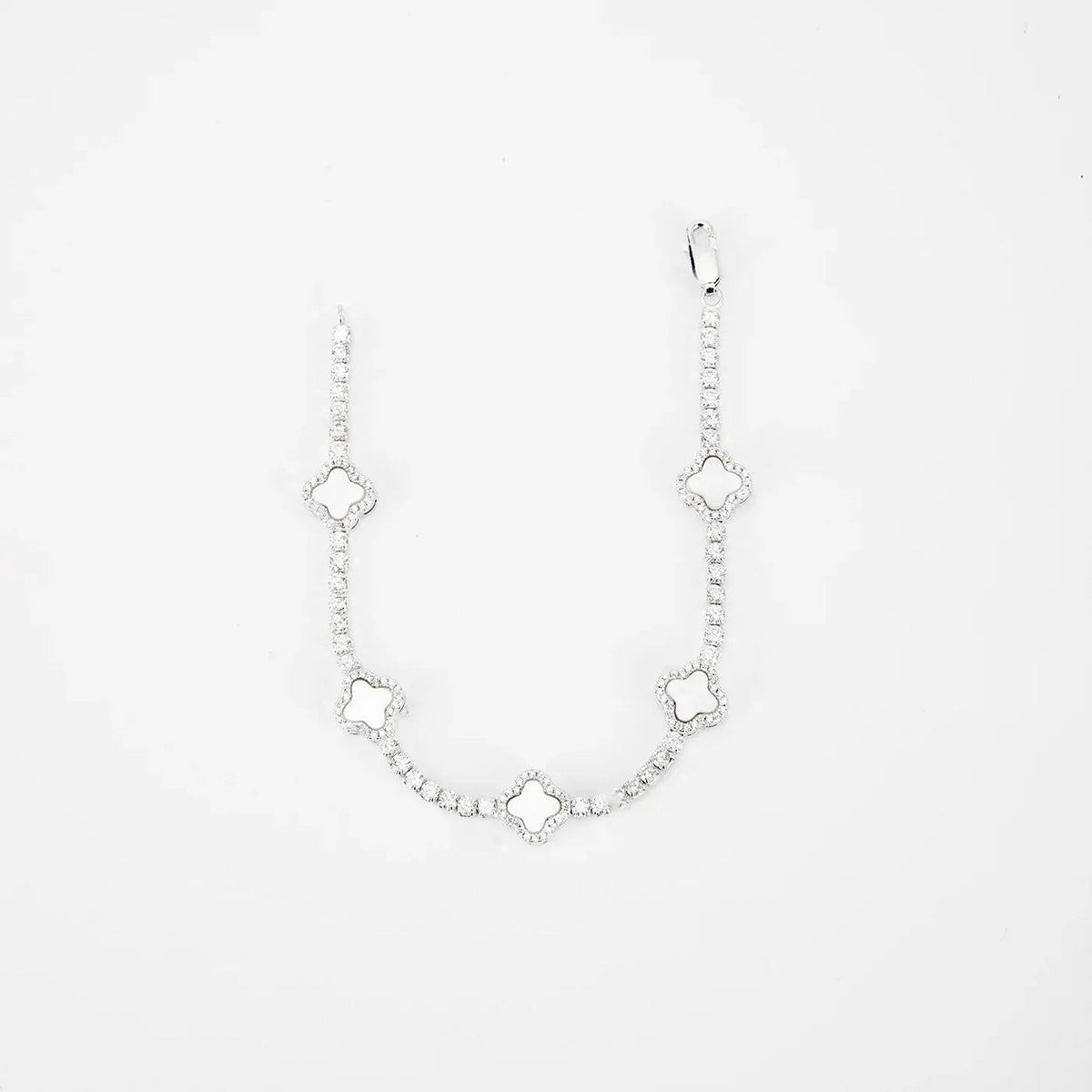 Iced Clover Tennis Bracelet