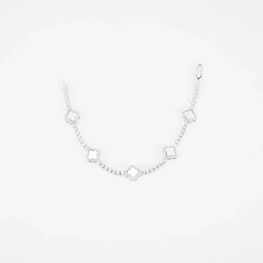 Iced Clover Tennis Bracelet