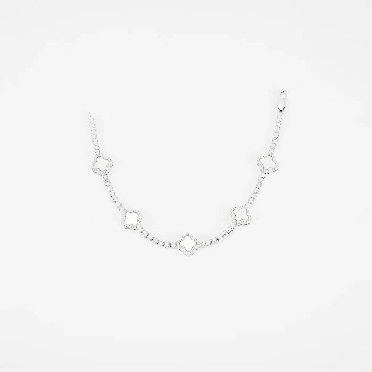 Iced Clover Tennis Bracelet