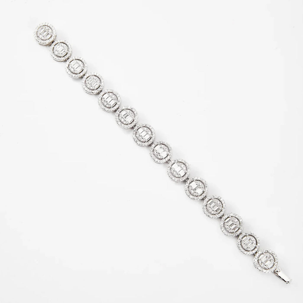 Iced Halo Tennis Bracelet