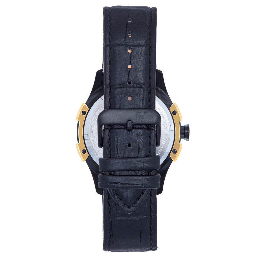 Solstice Automatic Semi-Skeleton Watch - Black/Gold