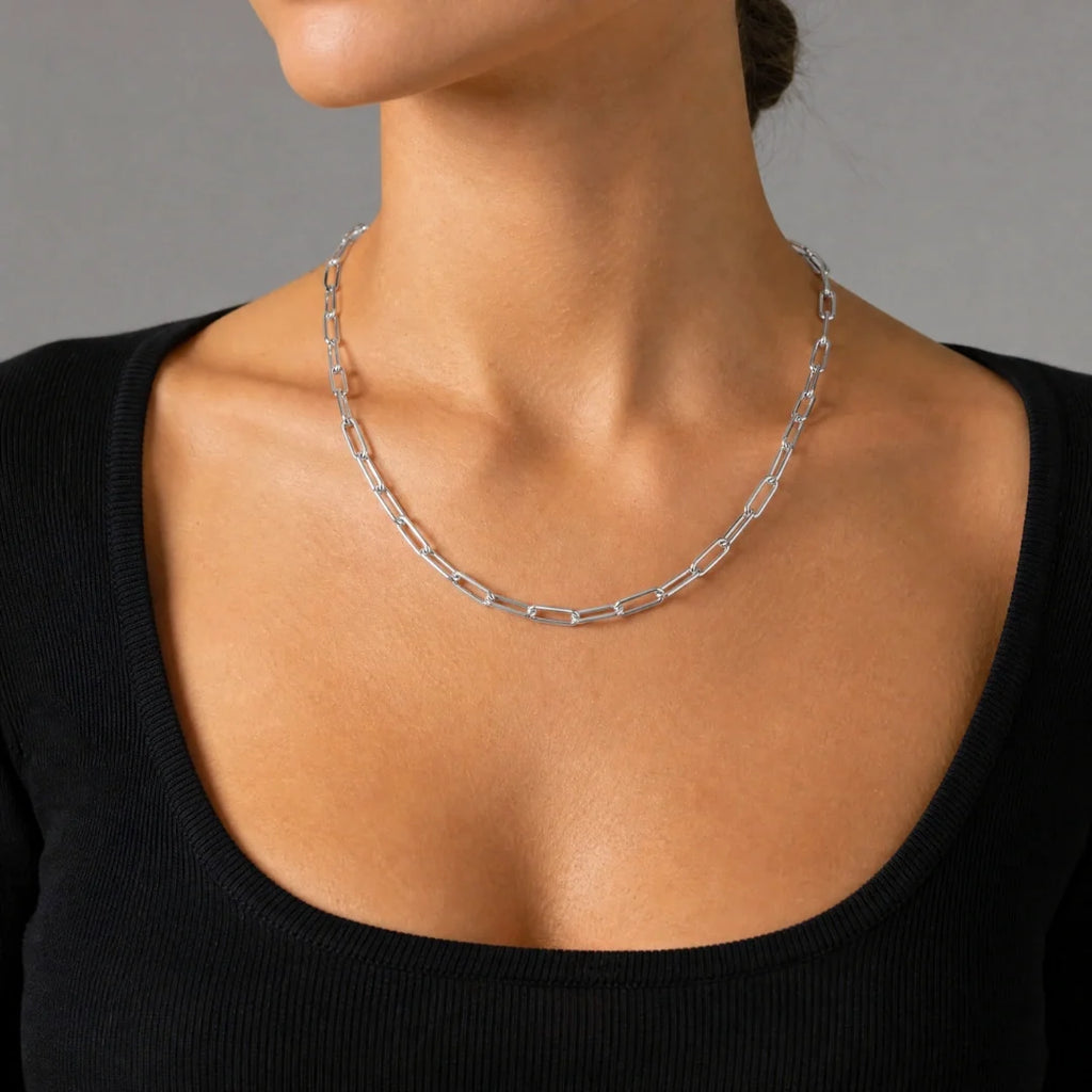Women's Paperclip Chain (Silver) - 6mm