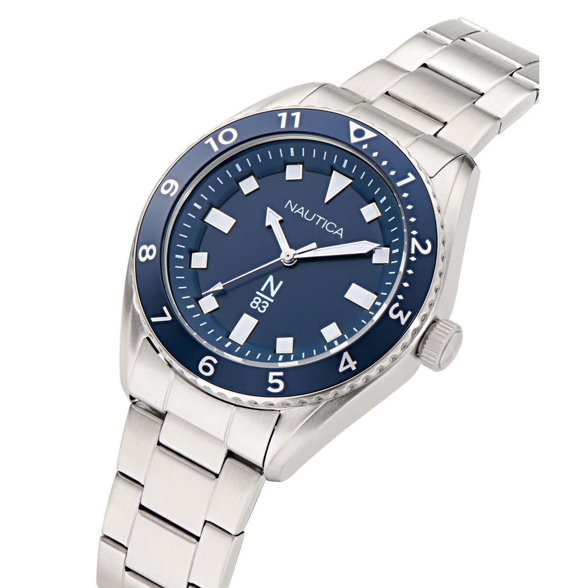 Nautica Mens Finn World 3-Hand Stainless Steel Watch