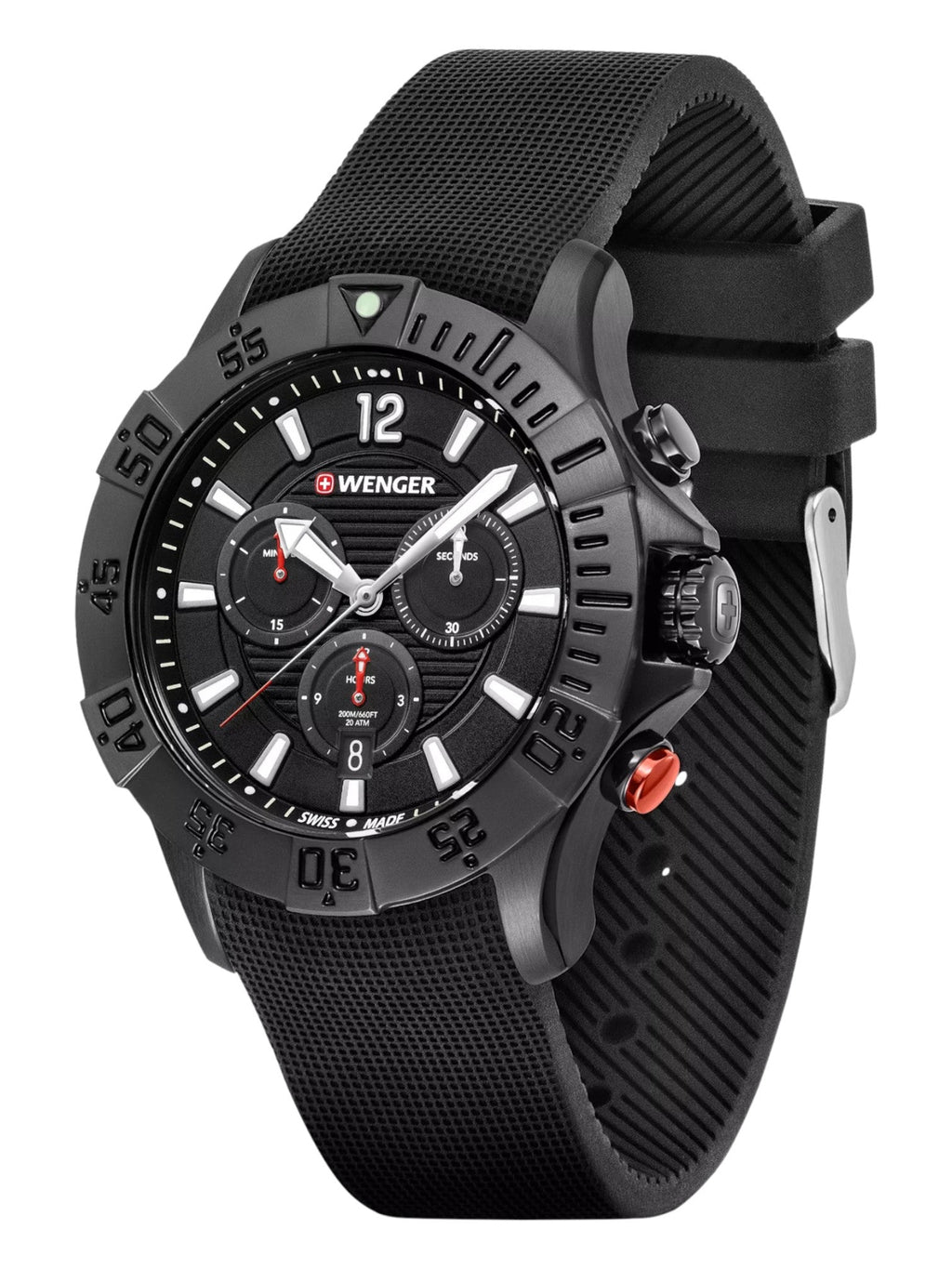Wenger Swiss Army Men's 01.0643.120 Seaforce Black Dial Watch 43 mm