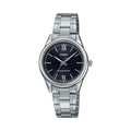 Casio Women’s Silver-Tone Analog Watch with Black Dial - LTP-V005D-1B2UDF