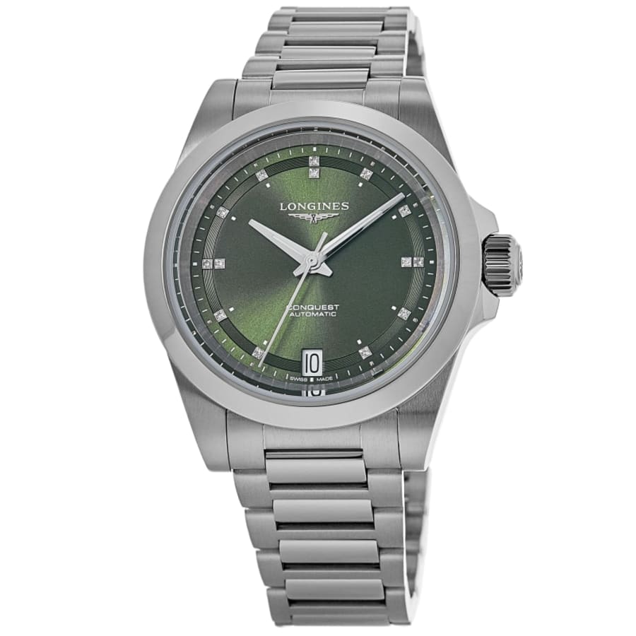 Longines Conquest Automatic Green Diamond Dial Stainless Steel Men's Watch L3.830.4.07.6