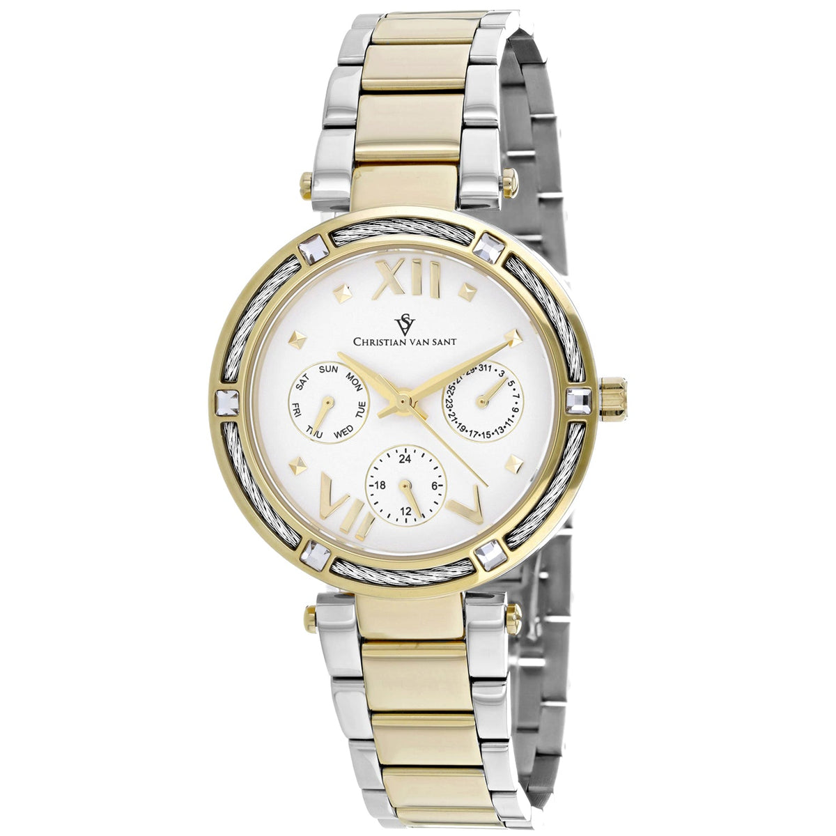 Christian Van Sant Women's Sienna White Round 33mm