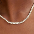 GLD Diamond Tennis Necklace in Yellow Gold- 3mm