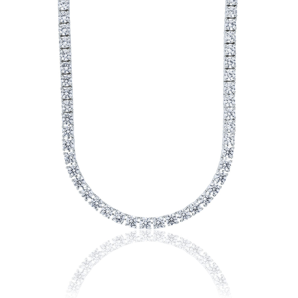 Moissanite Diamond Tennis Chain in Sterling Silver - 5mm