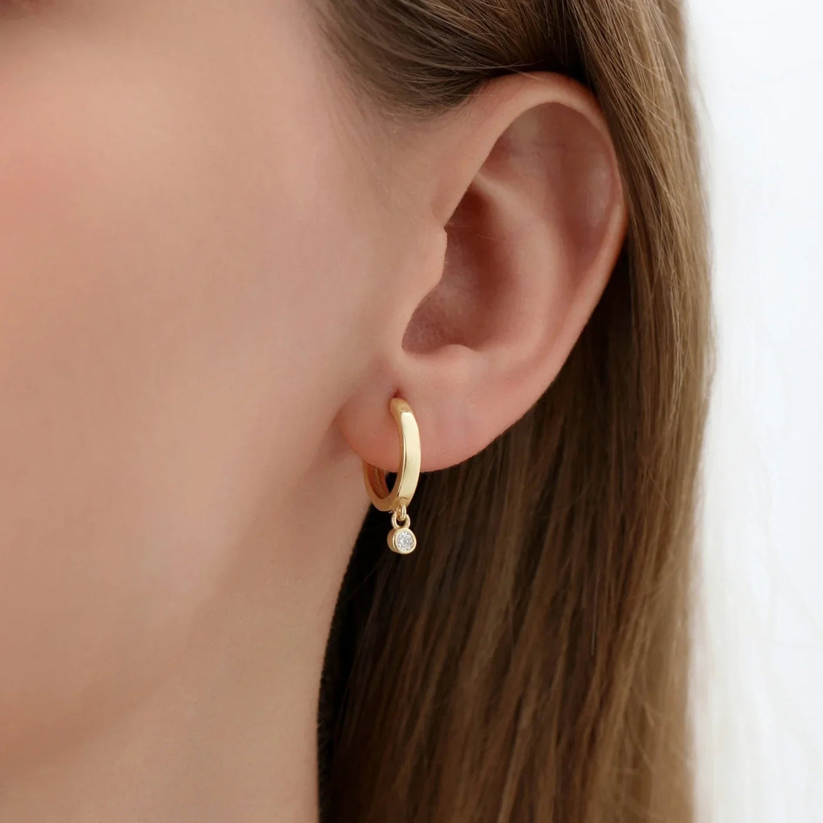 Moissanite Drop Huggie Earrings