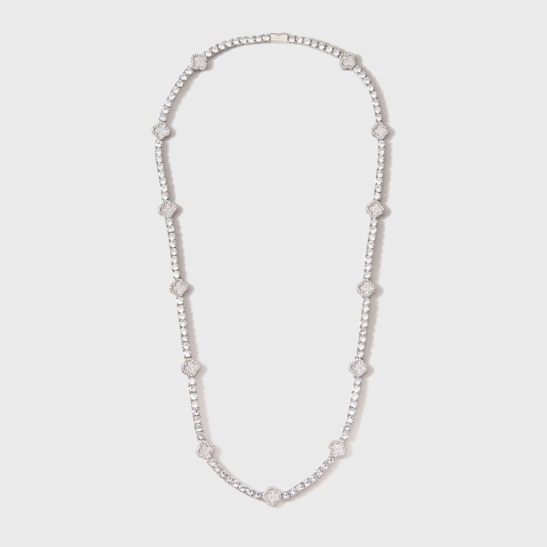Women's Clover Tennis Chain (Silver) - 4mm