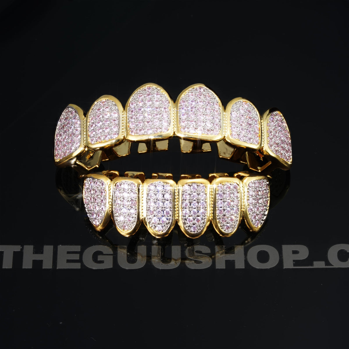 Hip Hop  Gold-Plated Grillz Bar Iced Edition