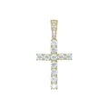 Women's Moissanite Diamond Cross Pendant in Yellow Gold Vermeil