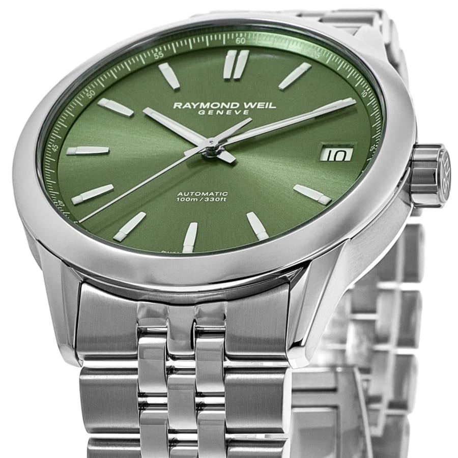 Raymond Weil Freelancer Automatic Date Green Dial Stainless Steel Men's Watch 2741-ST-52001