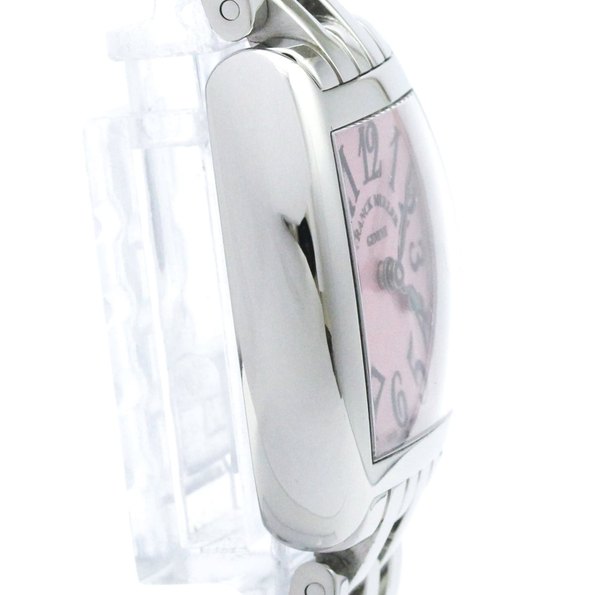 Franck Muller Cintree Curvex Quartz gold And Crocodile With Diamond Bezel Watch (Pre-Owned)