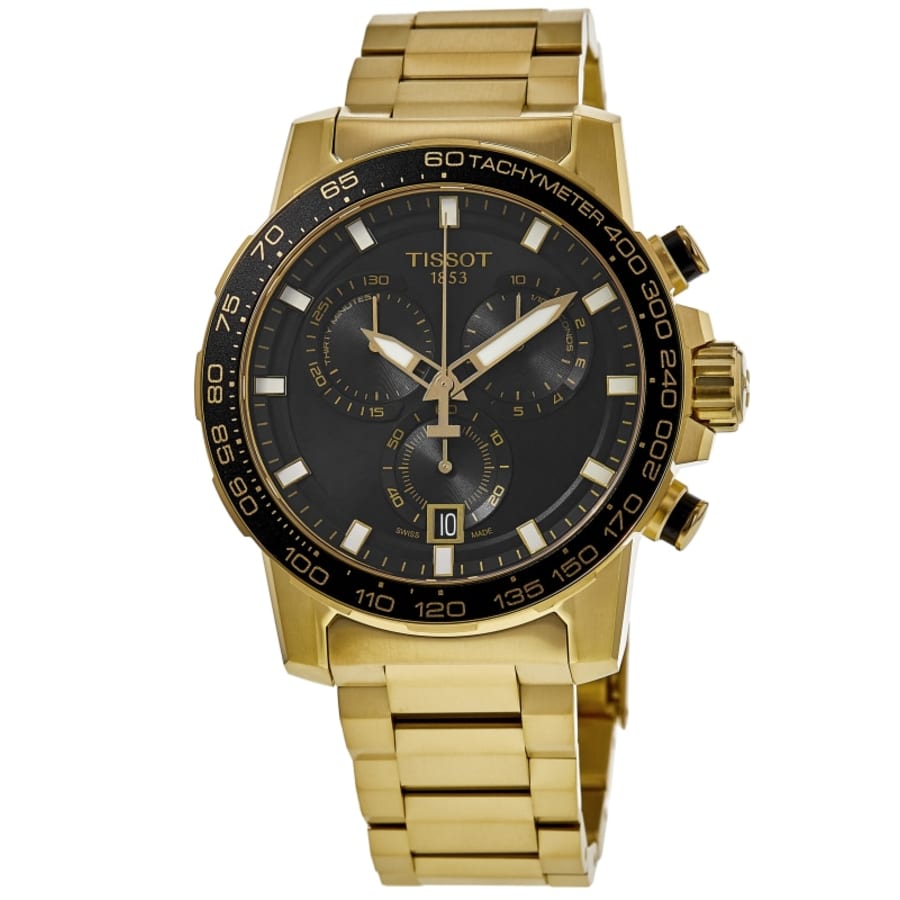 Tissot Supersport Chrono Quartz Black Dial PVD Coated Stainless Steel Men's Watch