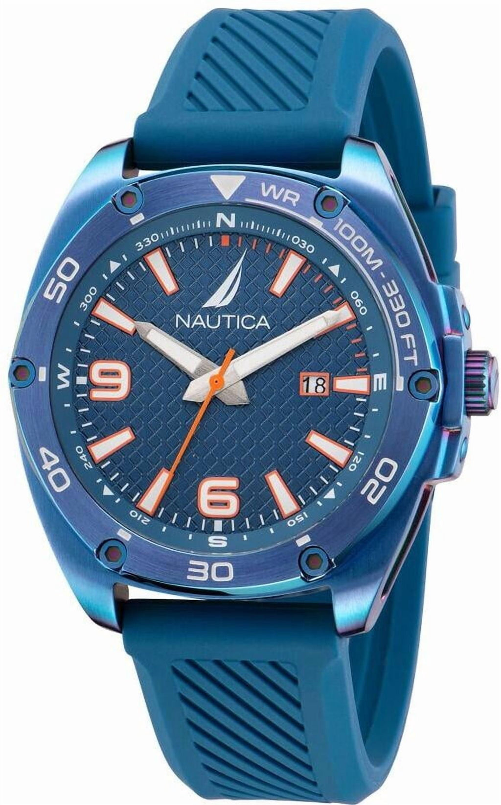 Nautica Tin Can Bay Blue Silicone Mens Watch