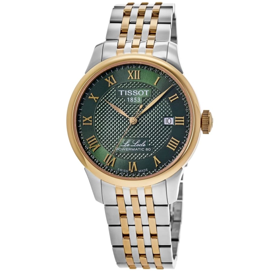 Tissot Le Locle Automatic Green Dial Two-Tone Yellow Gold PVD Steel Men's Watch T006.407.22.093.00