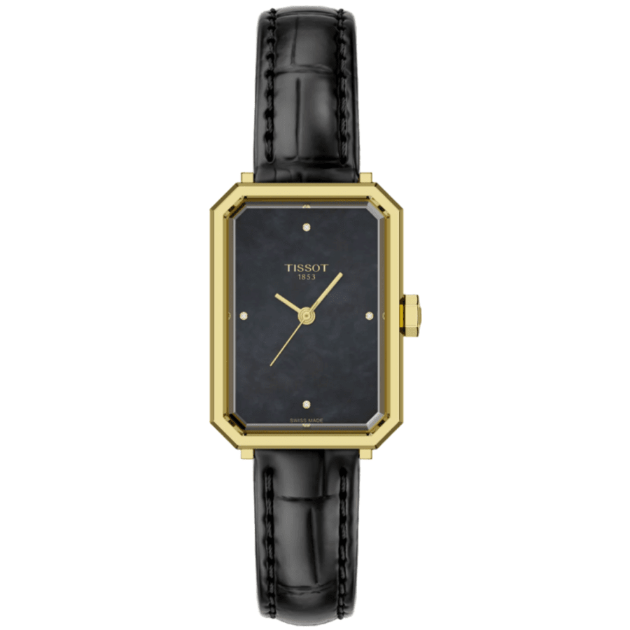 Tissot SRV Black Mother of Pearl Dial Leather Strap Women's Watch T160.110.36.126.00