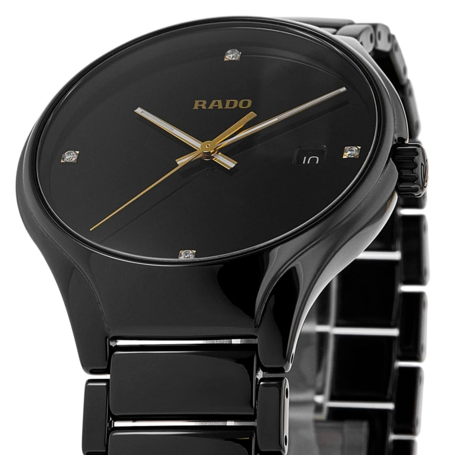 Rado TRUE Round Diamonds Black Dial Ceramic Unisex Watch R27238712