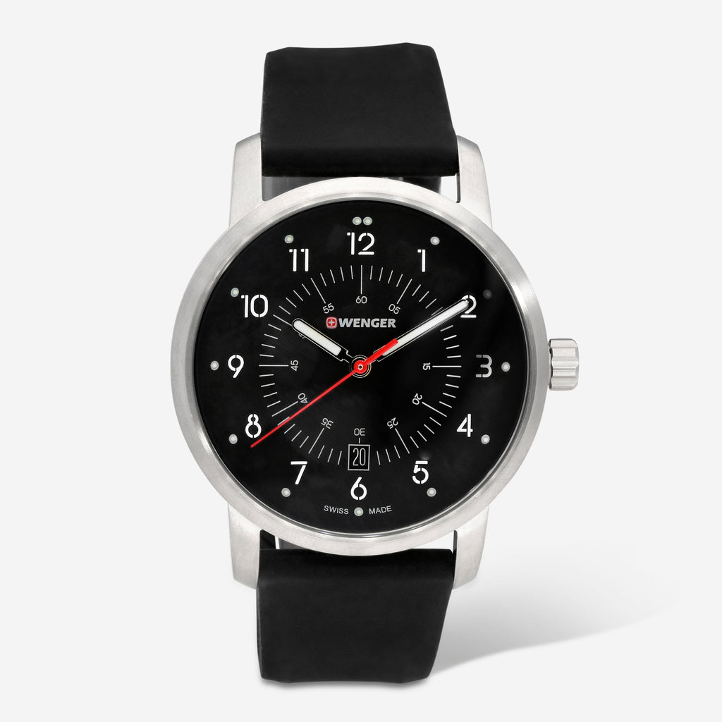 Wenger Swiss Army 01.1641.115 Avenue Black Dial Watch 42 mm