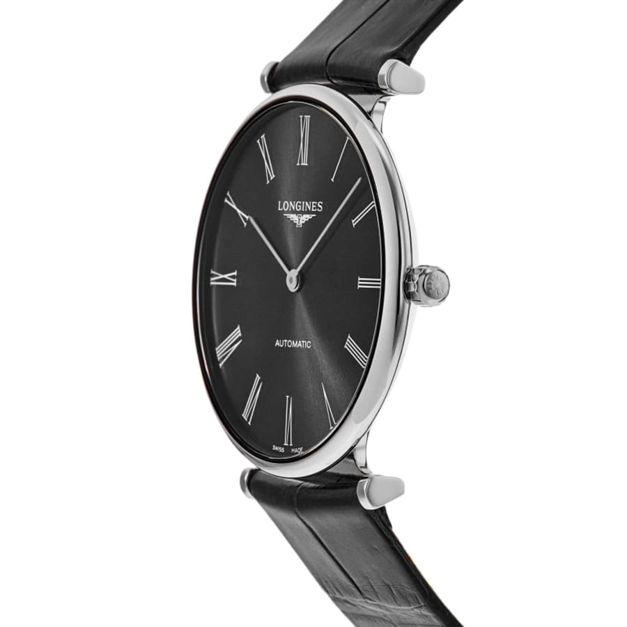 Longines La Grande Classique Automatic Black Dial Leather Strap Men's Watch L4.918.4.51.2
