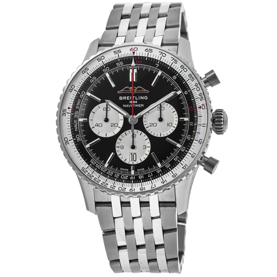 Breitling Navitimer B01 Chronograph 46 Black Dial Steel Men's Watch AB0137211B1A1