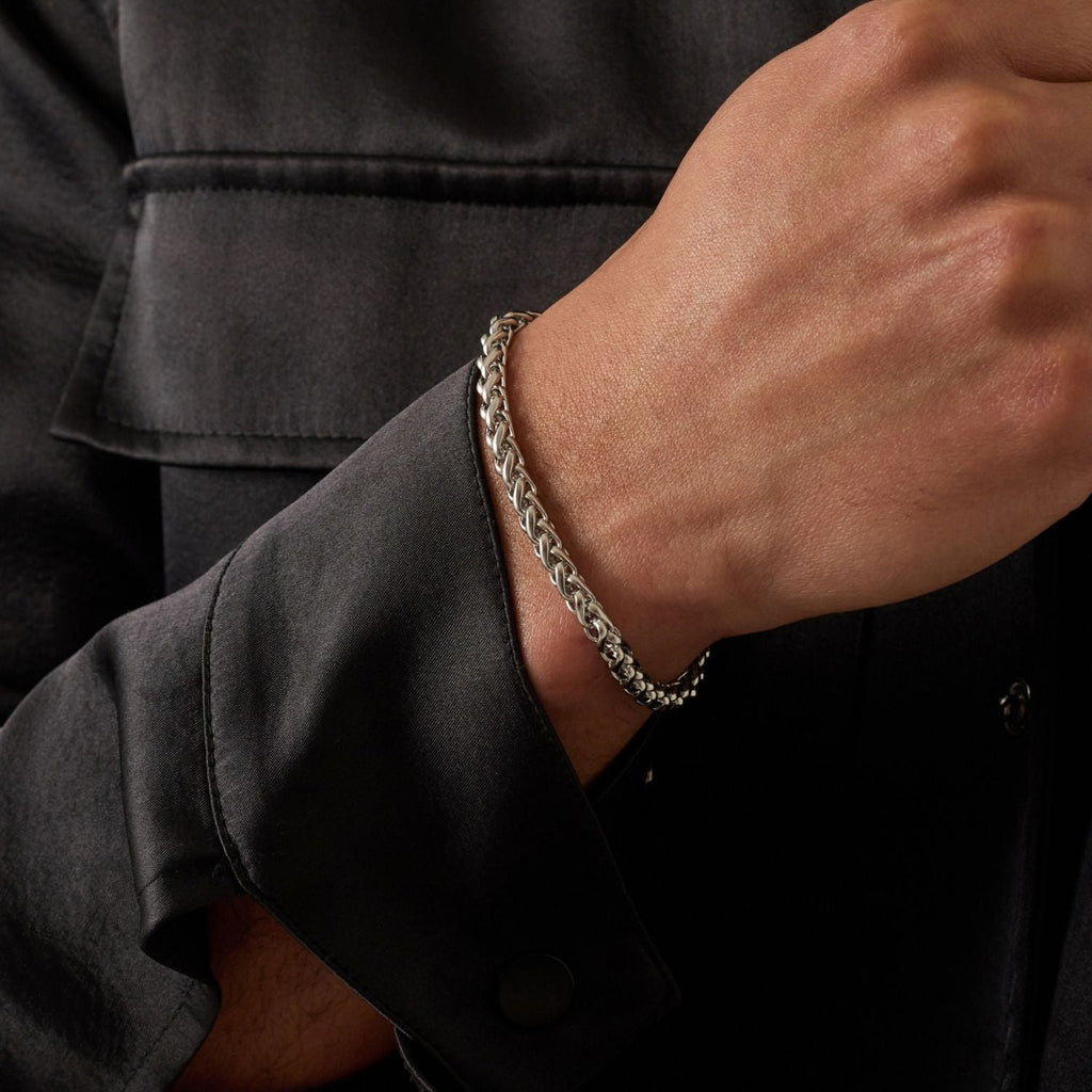 Wheat Bracelet (Silver) 5mm