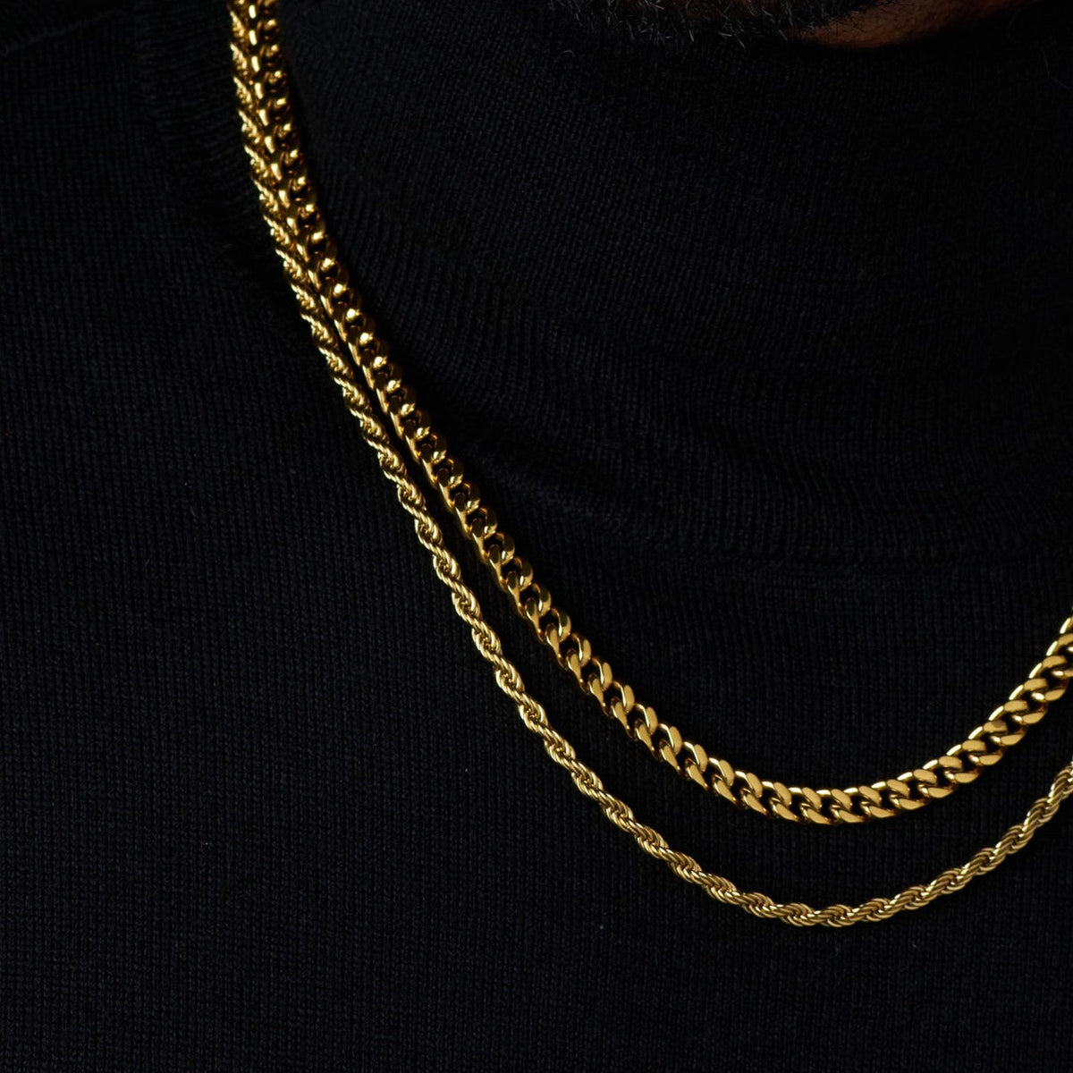 Cuban 5mm + Rope 4mm Stack (Gold)
