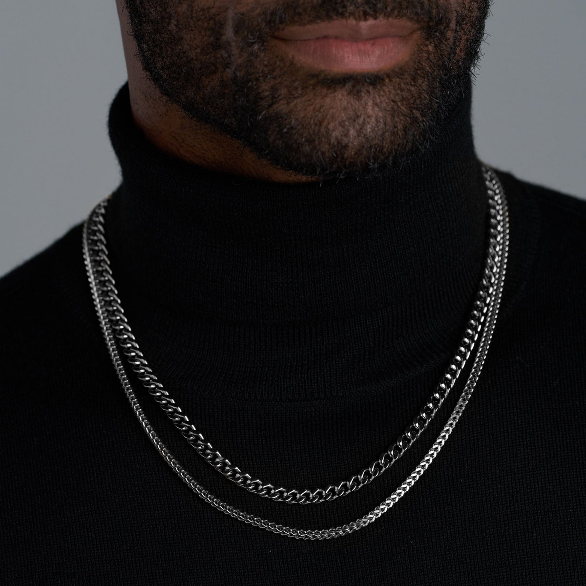 Cuban 5mm + Franco 3mm Stack (Silver)