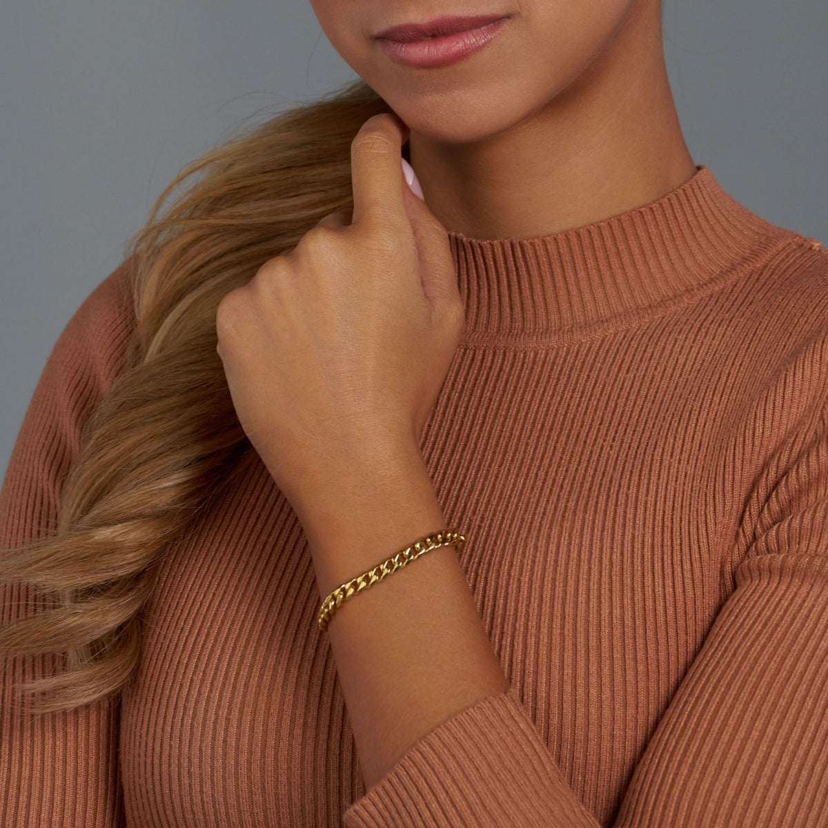 Women's Cuban Link Bracelet (Gold) - 5mm