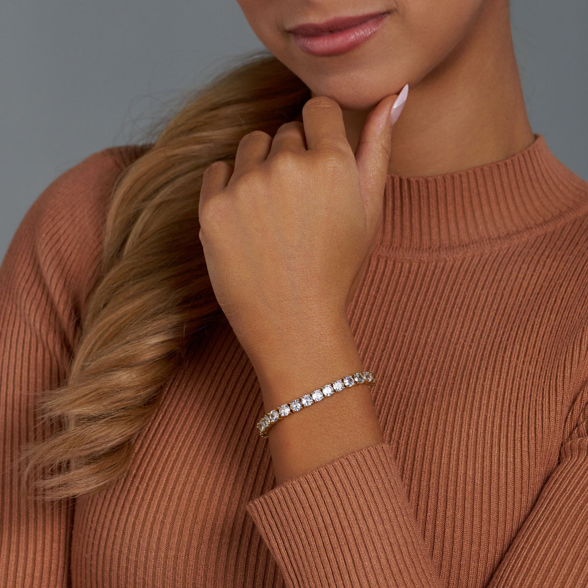 Women's Tennis Bracelet (Gold) - 5mm