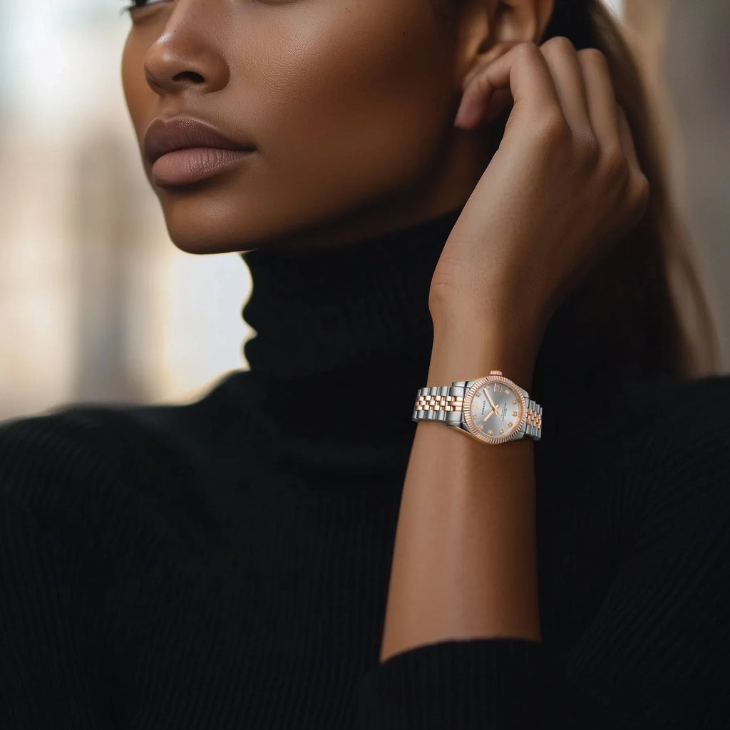 DORADO Rose Two Tone Timeless Watch - Silver