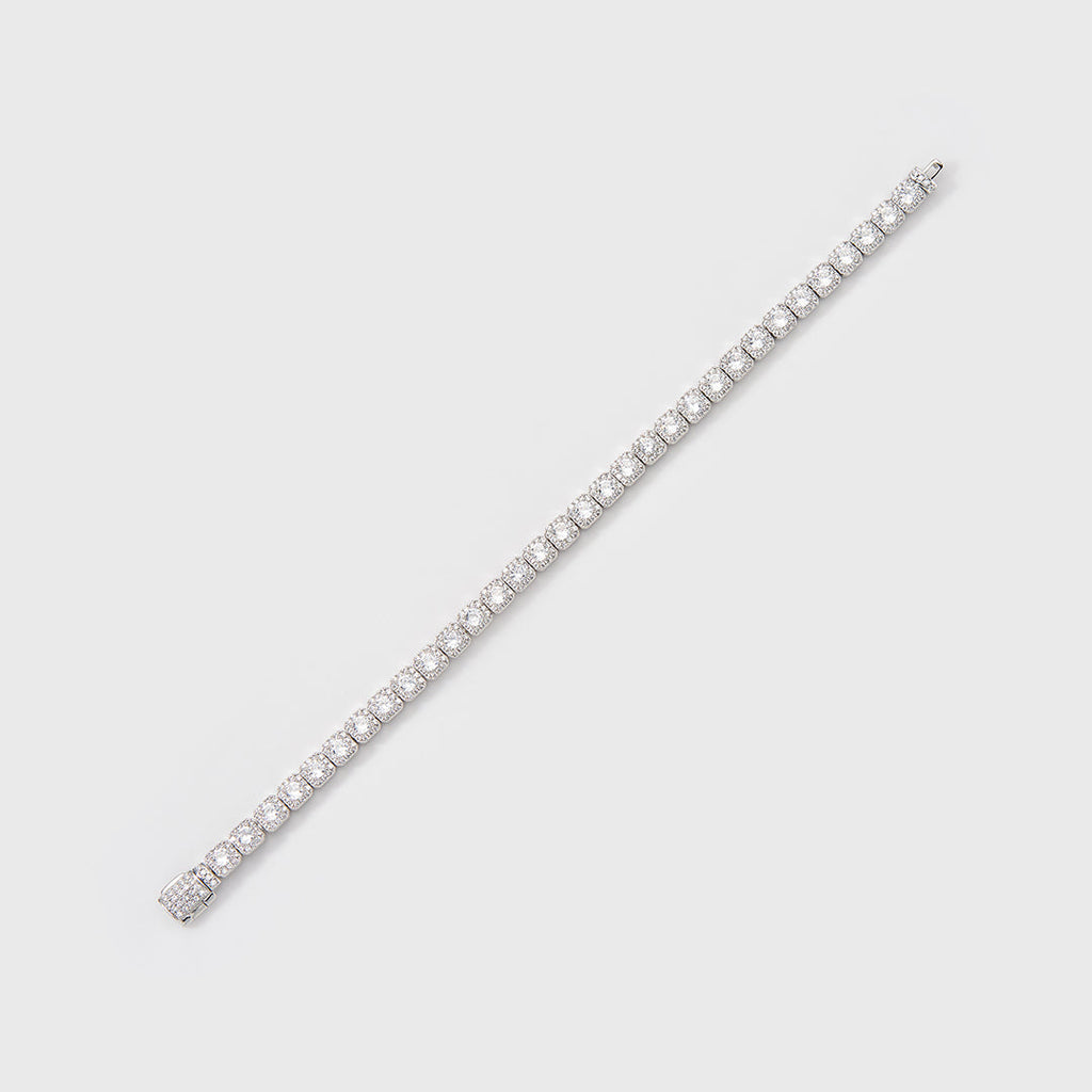 Women's Micro Clustered Tennis Bracelet (Silver) - 5mm