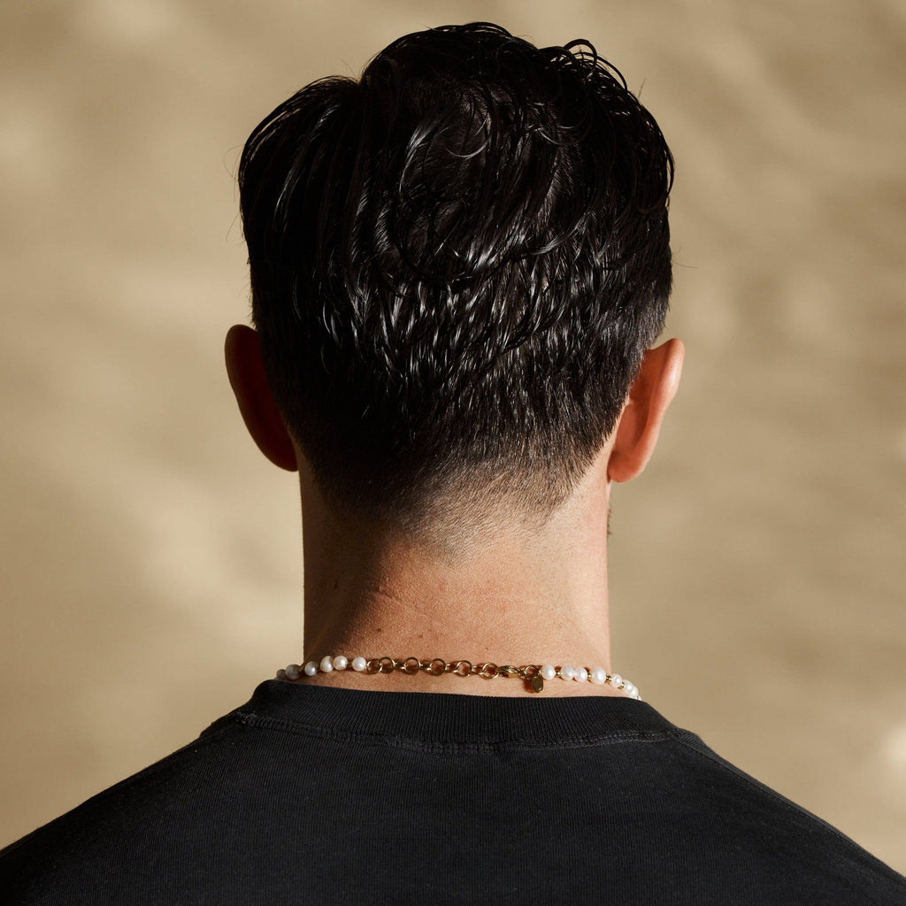 Iced Beaded Real Pearl Necklace (Gold)