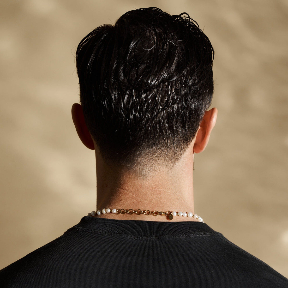 Iced Beaded Real Pearl Necklace (Gold)