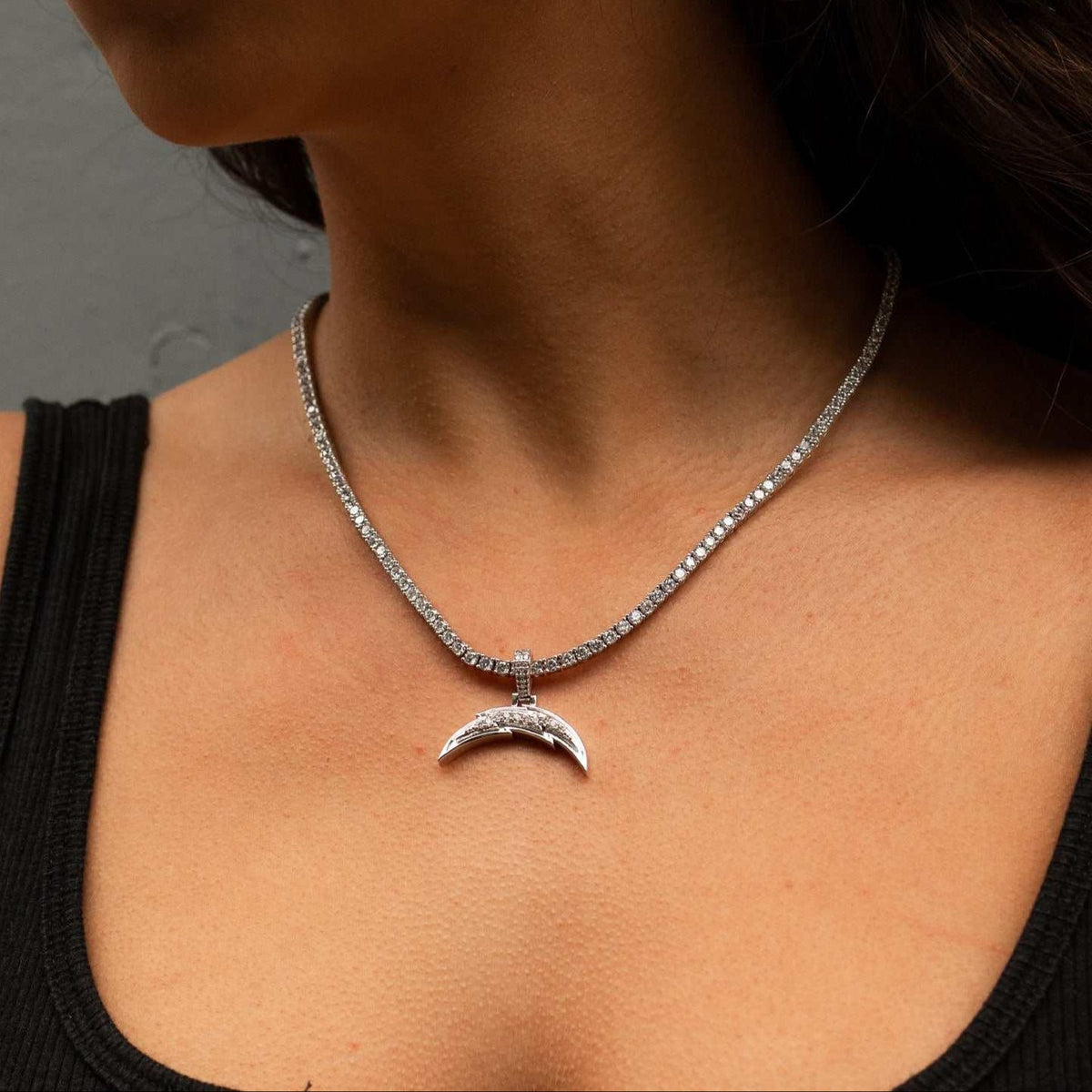Los Angeles Chargers Official NFL Micro Logo Pendant - White Gold