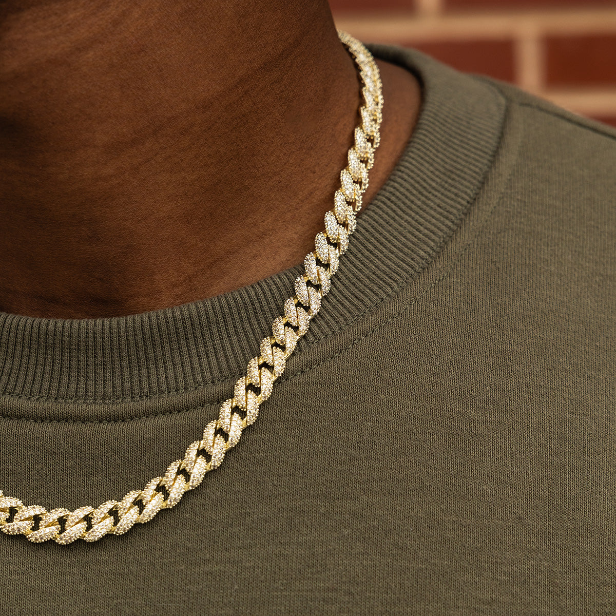 GLD Diamond Cuban Chain in Yellow Gold - 8.5mm