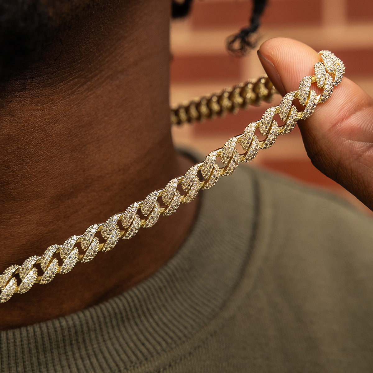 GLD Diamond Cuban Chain in Yellow Gold - 8.5mm