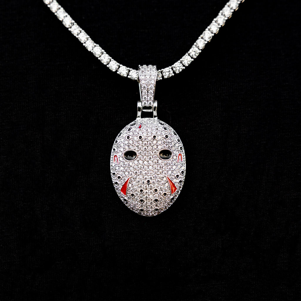 Jason Mask Pendant in White Gold