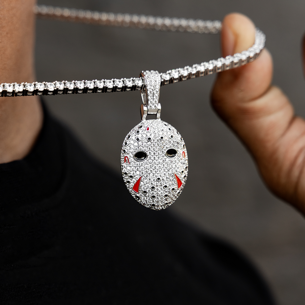Jason Mask Pendant in White Gold