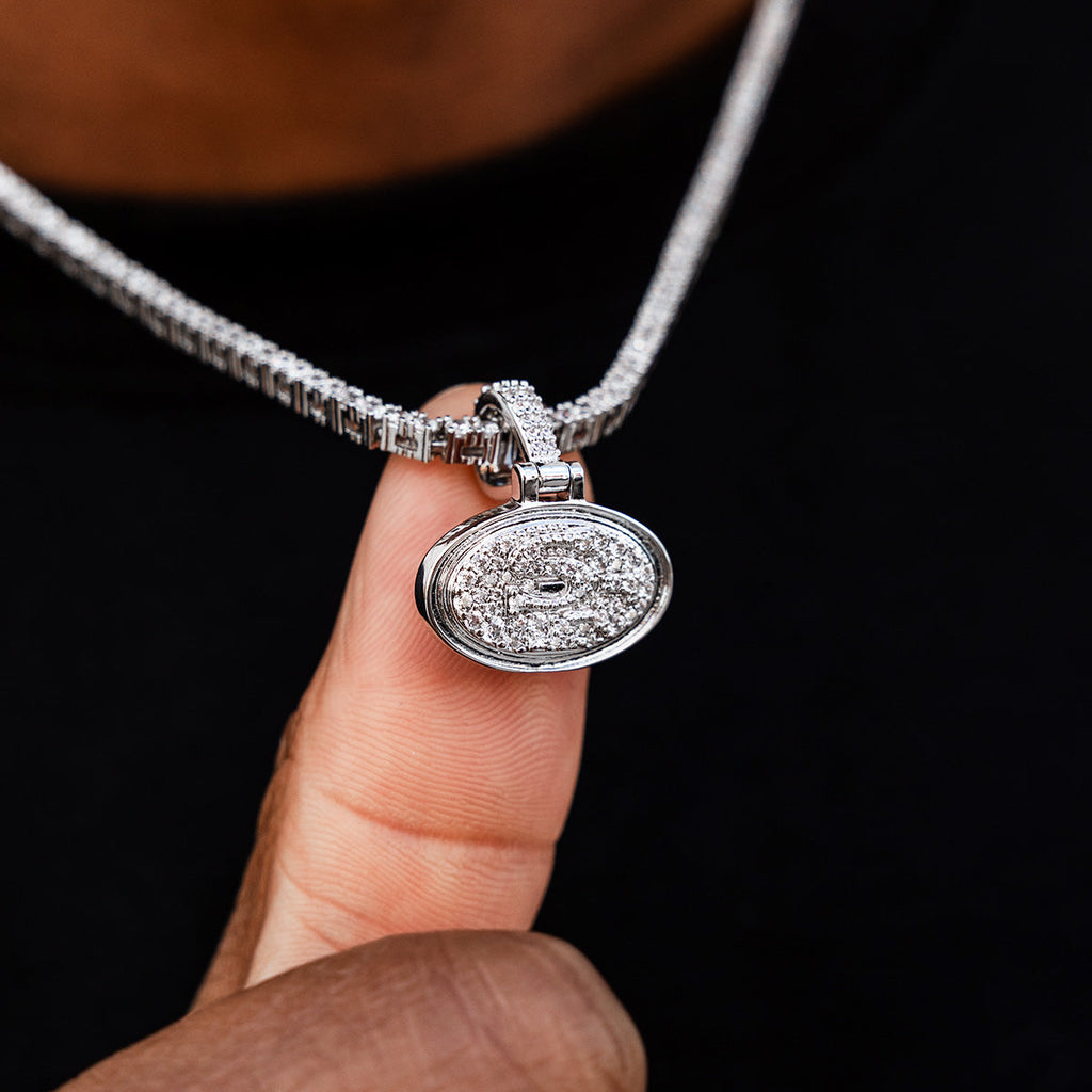 San Francisco 49ers Official NFL Micro Logo Pendant - White Gold