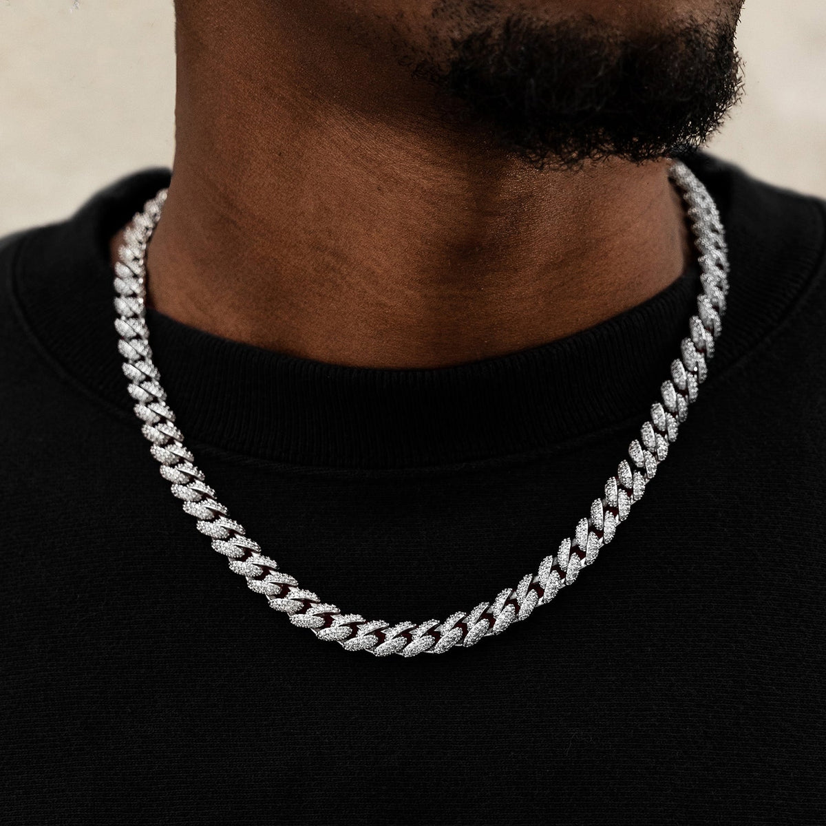 GLD Diamond Cuban Chain in White Gold - 8.5mm