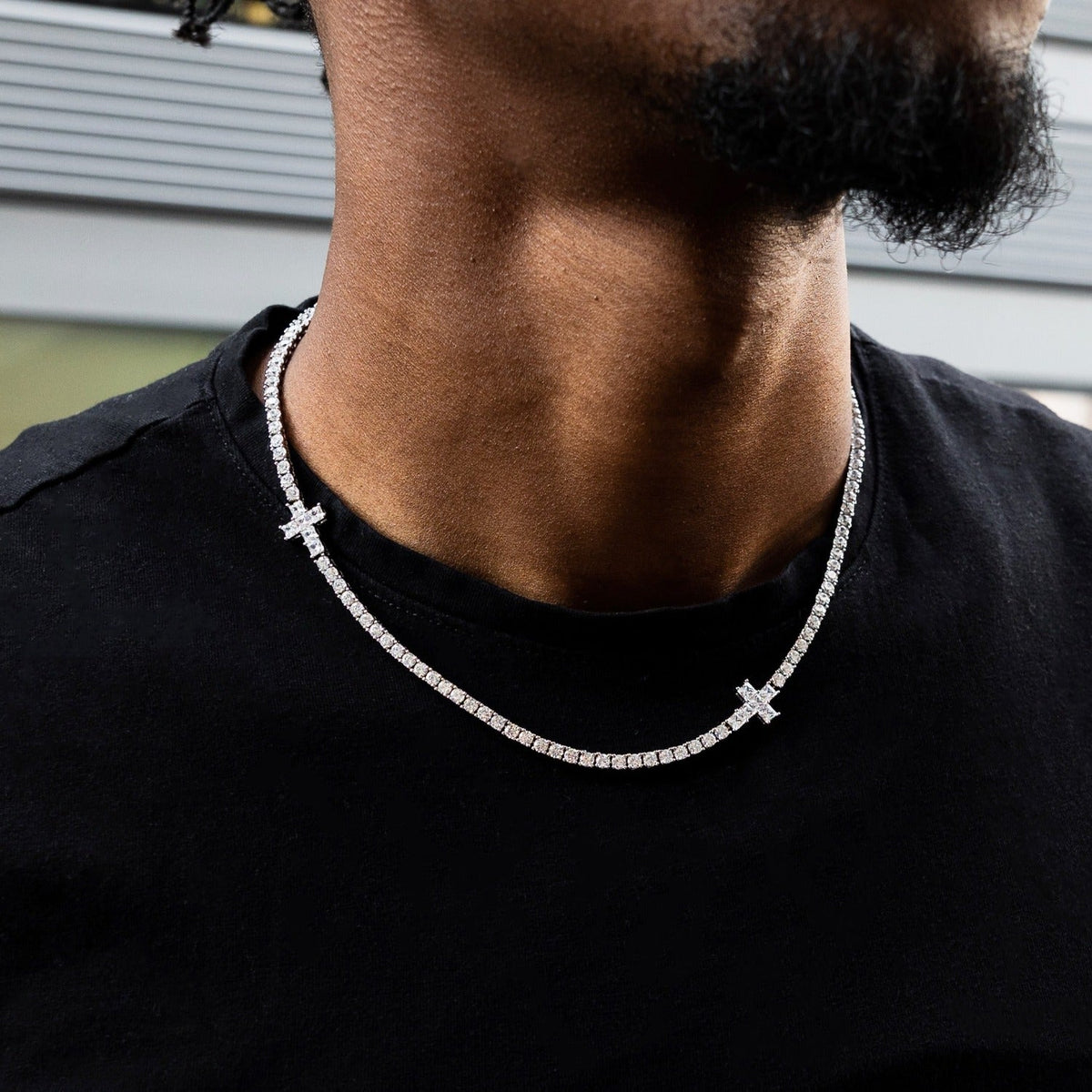3MM Diamond Cross Tennis Chain