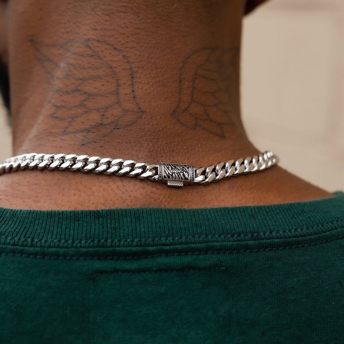 GLD Miami Cuban Link Chain in White Gold- 8mm