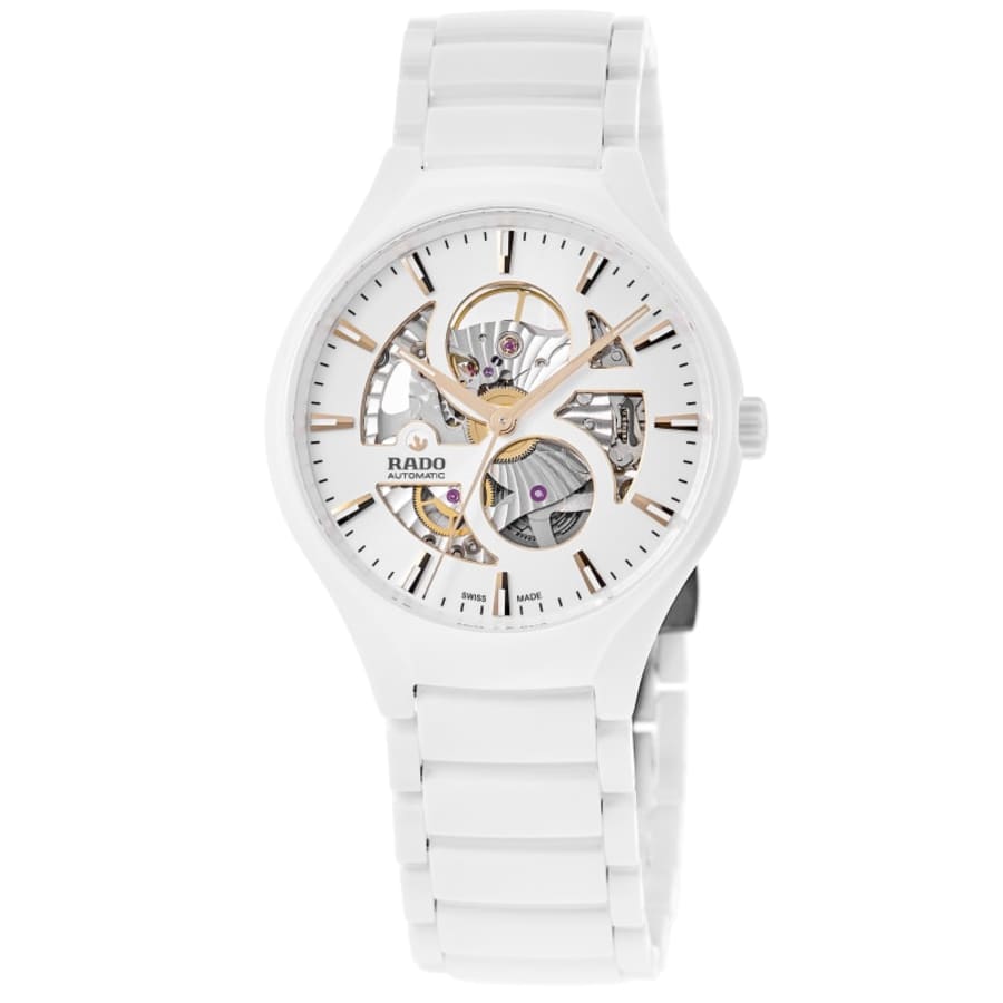 Rado TRUE Round Automatic Open Heart White Dial Ceramic Unisex Watch R27115012
