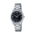 Casio Women’s Silver Stainless Steel Watch with Black Dial - LTP-V005D-1AUDF